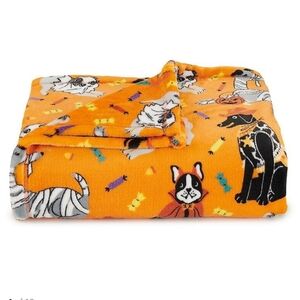 The Big One Halloween Dogs Orange Supersoft Plush Throw Blanket Mummy Cozy